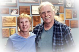 Ann and Peter, owners of Touch of Wood Laser Engraving and Elite Engraving and Awards