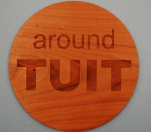 Laser Engraved and Cut Cherry-Wood A Round TUIT