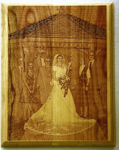Engraved Wedding Photograph Wood Plaque