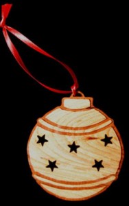 Engraved Ornaments Wood Christmas Ball Ornament
