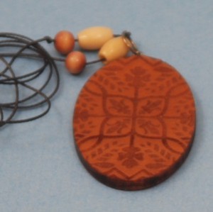 Antique geometric Wood Beaded Necklace