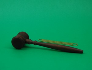 8" Walnut Finish Gavel. Brass Band with 2 Lines of Engraved Text Included