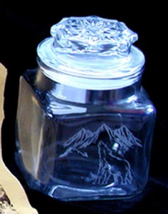 Custom Laser Engraved Glass Jar