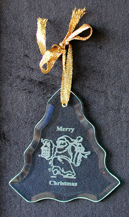 Custom Engraved Beveled Edge Cut Glass Ornaments